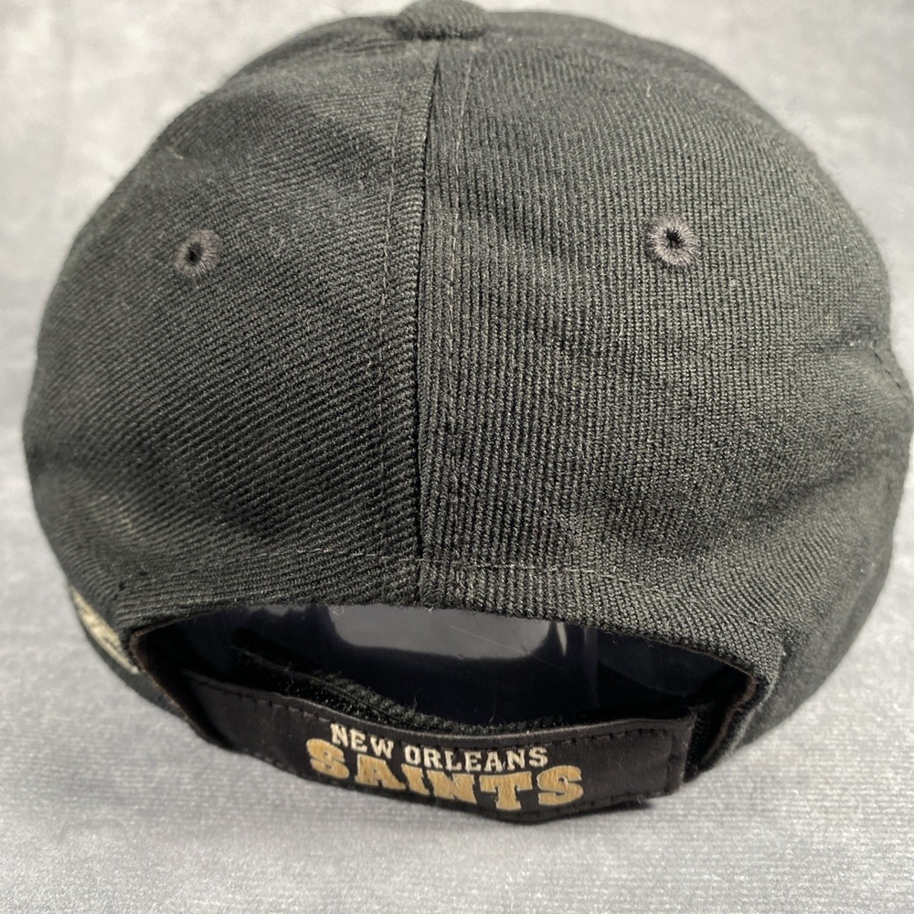 NFL‎ New Orleans Saints Hat Cap Reebok Adjustable Strapback Black NFL - Picture 3 of 6